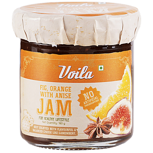 VOILA Portuguese Jam - Fig, Orange & Anise, Traditionally Served With Cheese, No Preservatives, 180 g  