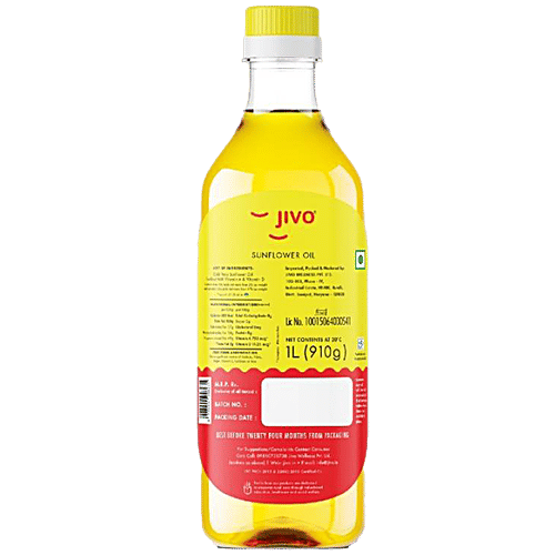 Buy Jivo Sunflower Oil Cold Pressed, Fortified With Vitamins A & D