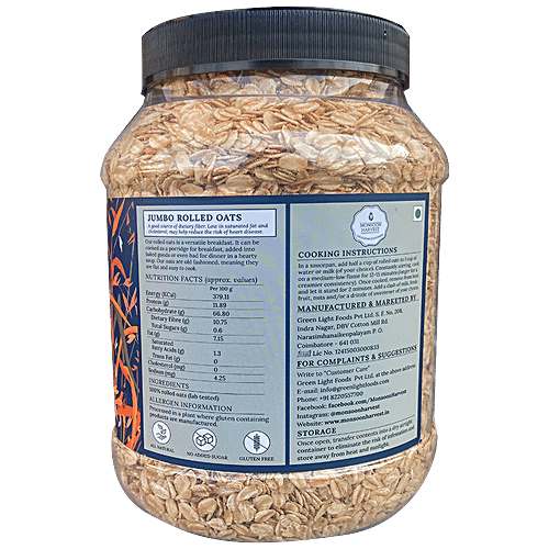 Wingreens Harvest Gluten Free Rolled Oats - Dietary Fibre Rich, Healthy Breakfast, 1.2 kg  