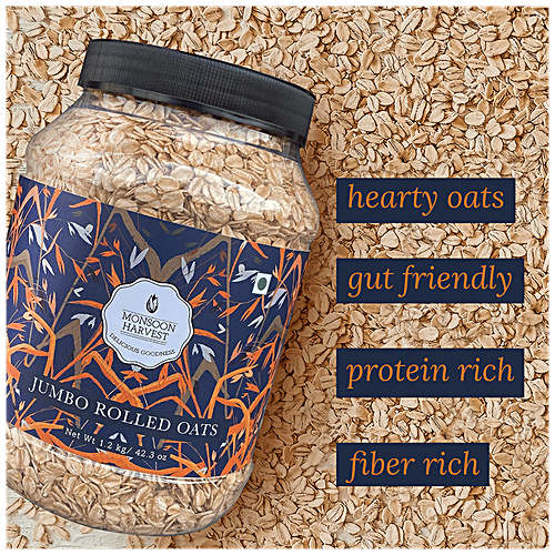 Wingreens Harvest Gluten Free Rolled Oats - Dietary Fibre Rich, Healthy Breakfast, 1.2 kg  