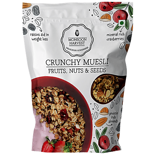 Buy Monsoon Harvest Crunchy Muesli Fruits, Nuts & Seeds With Rolled