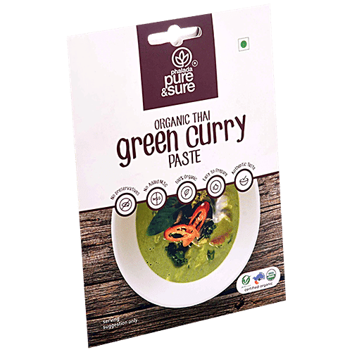 Phalada Pure & Sure Organic Thai Green Curry Paste - Authentic, Fresh, No Preservatives, 50 g Organic Taste
No MSG