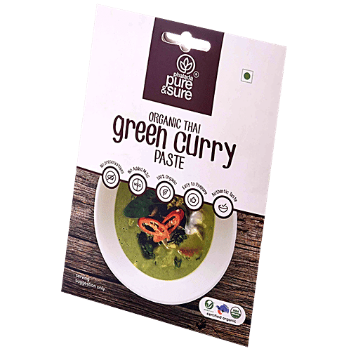 Phalada Pure & Sure Organic Thai Green Curry Paste - Authentic, Fresh, No Preservatives, 50 g Organic Taste
No MSG