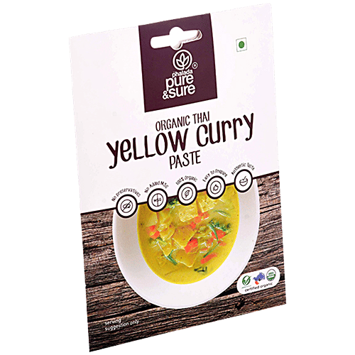 Phalada Pure & Sure Organic Thai Yellow Curry Paste - Authentic, Fresh, No Preservatives, 50 g  
