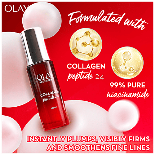 Olay Regenerist Collagen Peptide 24 Moisturiser Cream & Serum - Get, Set, Bounce, Giftpack, 80 g (Get Free Pouch) 