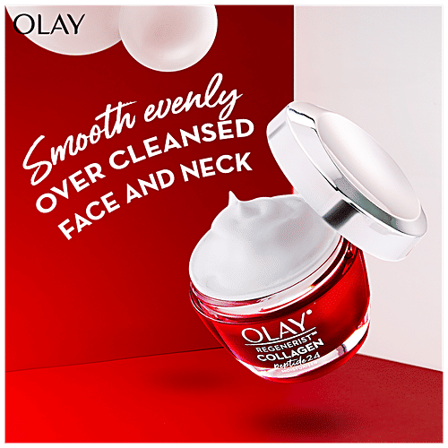 Olay Regenerist Collagen Peptide 24 Moisturiser Cream & Serum - Get, Set, Bounce, Giftpack, 80 g (Get Free Pouch) 