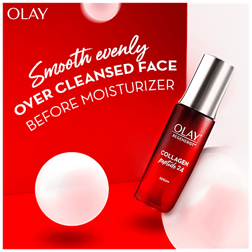 Olay Regenerist Collagen Peptide 24 Moisturiser Cream & Serum - Get, Set, Bounce, Giftpack, 80 g (Get Free Pouch) 