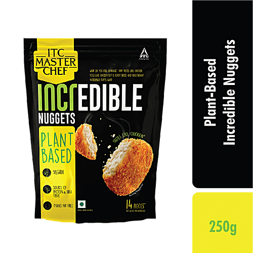 ITC Master Chef Incredible Plant Based Nuggets - Source Of Protein & Fibre, Ready To Cook, 250 g (14 pcs)