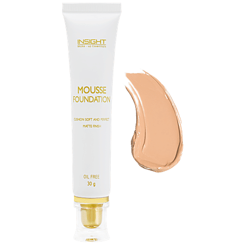Insight Cosmetics Mousse Foundation - Lightweight, Easy To Blend, Matte Finish, 30 g Cream Natural 