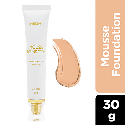 Insight Cosmetics Mousse Foundation - Lightweight, Easy To Blend, Matte Finish, 30 g Cream Natural 