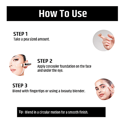 Insight Cosmetics Concealer Foundation - Easy To Blend, Long-Lasting, Evens Out Complexion, 20 ml Cream Natural