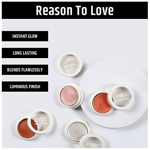Insight Cosmetics Highlighter - Easy To Blend, Long-Lasting, Gives Instant Glow, 3.5 g Frosted Heart 
