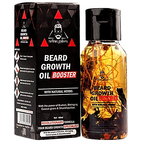 urban gabru Beard Growth Oil - Booster Enriched With Natural Herbs, 60 ml  