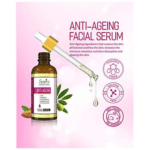 Spantra Anti-Ageing Facial Serum - Restores Skin Glow, Reduces Wrinkles & Soothes Skin With Olive & Argan Oil, 50 ml  