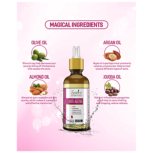 Spantra Anti-Ageing Facial Serum - Restores Skin Glow, Reduces Wrinkles & Soothes Skin With Olive & Argan Oil, 50 ml  