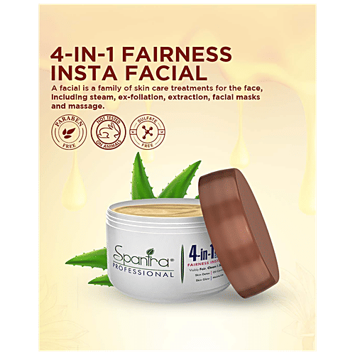Spantra 4 in 1 Fairness Insta Facial - Detoxifies & Oil Control, Moisturises & Imparts Glow, 500 g  