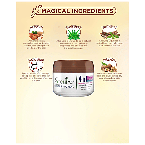 Spantra 4 in 1 Fairness Insta Facial - Detoxifies & Oil Control, Moisturises & Imparts Glow, 500 g  