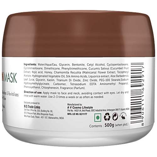 Spantra De-Tan Mask - Removes Tan, Nourishes & Revitalises, Kojic Acid, Liquorice, 500 g  