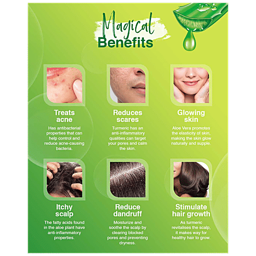 Spantra Aloe Kasturi Turmeric Gel - Brightening, Prevents Breakouts,  For Hair, Face, Body, 300 ml  