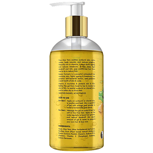 Spantra Aloe Kasturi Turmeric Gel - Brightening, Prevents Breakouts,  For Hair, Face, Body, 300 ml  