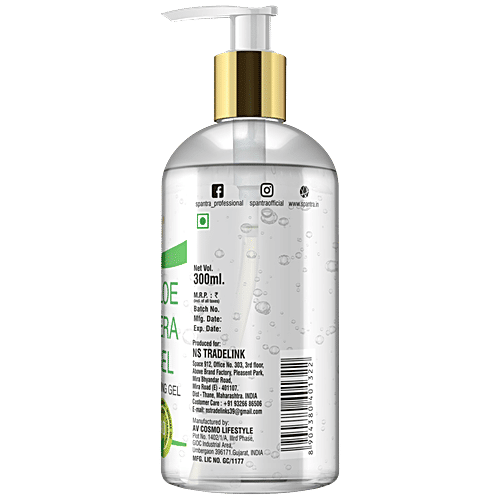 Spantra Aloevera Multipurpose Soothing Gel - Anti Inflammatory, Anti Ageing, Vitamin E Rich, For Hair, Face & Body, 300 ml  