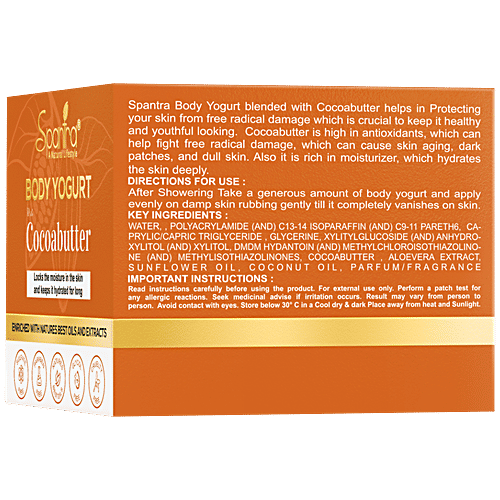 Spantra Cocoabutter Body Yogurt - Hydrating, Anti Ageing Properties, Healthy & Youthful Skin, 250 g