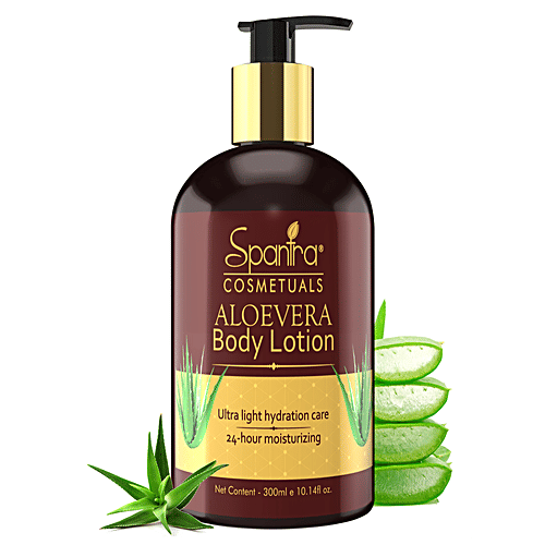 Spantra Aloe Vera Body Lotion - Natural, Prevents Dryness, 24 Hours Hydration, Enriched With Natural Oils, 300 ml  