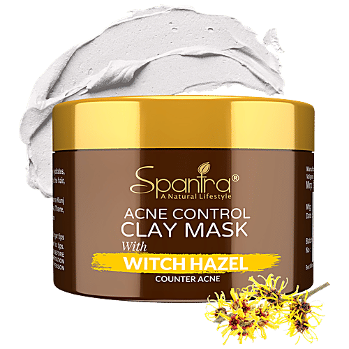 Spantra Witch Hazel Clay Mask - Acne Control, Antioxidant Properties, For Oily Skin, 125 g  