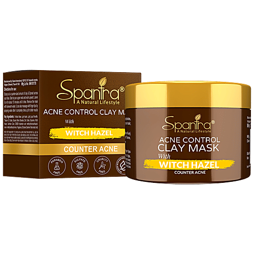Spantra Witch Hazel Clay Mask - Acne Control, Antioxidant Properties, For Oily Skin, 125 g  