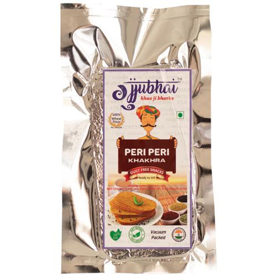 Gujjubhai Peri Peri Khakhra - 100% Wheat Flour, Natural & Vegan, Healthy Snack, No Maida, 35 g Pouch