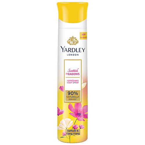 Yardley London Scottish Meadows Refreshing Body Spray For Daily Use, 150 ml