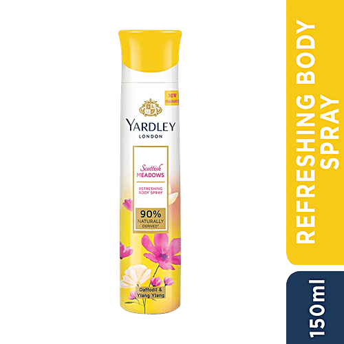 Yardley London Scottish Meadows Refreshing Body Spray For Daily Use, 150 ml