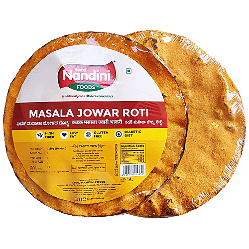 SWAD NANDINI FOODS Kadak Masala Jowar Roti - 10 pcs, 250 g Pouch 