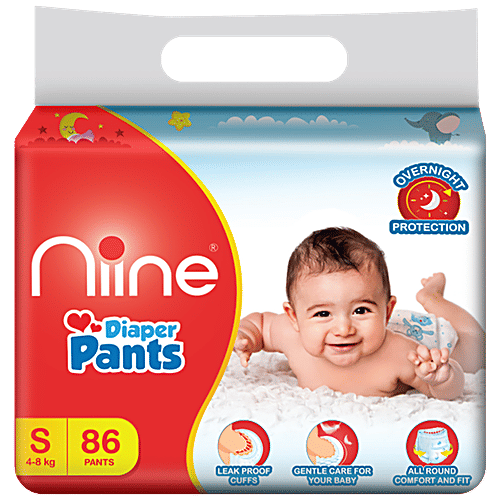 Niine  Niine  Baby Diapers - Mega Pack, Small, 86 pcs  