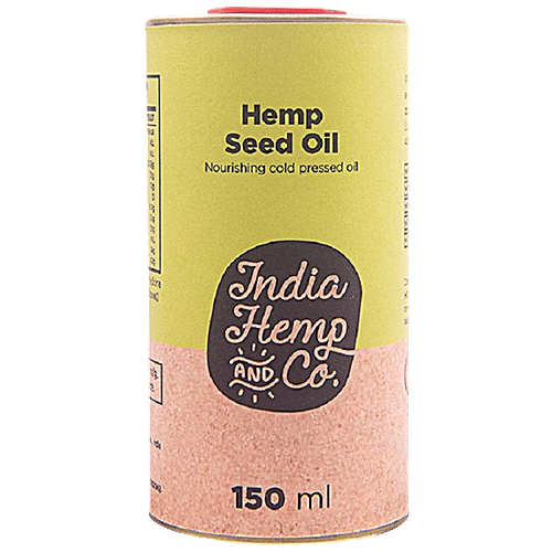 India Hemp and Co Hemp Seed Oil - Nourishing Cold Pressed, Rich In Omega-3, 6 Fatty Acids, Reduce Cholesterol, 150 ml Tin