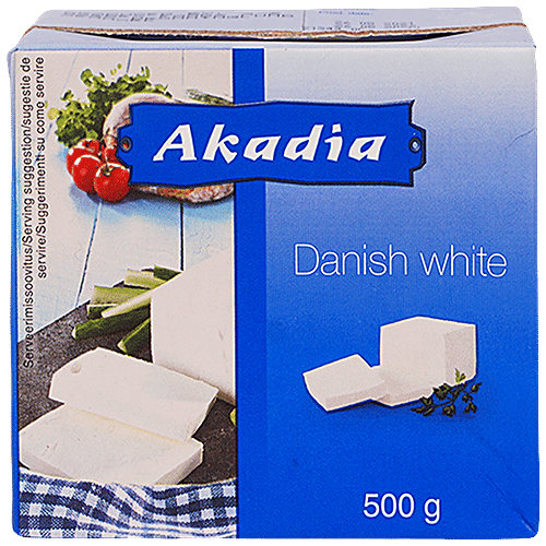 Akadia Danish White Cheese - Perfect For Cheese Boards & Salad, 500 g  
