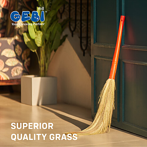 Gebi  No Dust Plastic Floor Broom - Jhadu, XL, 110 cm, 1 pc  