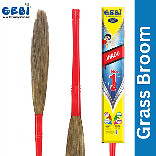 Gebi  No Dust Plastic Floor Broom - Jhadu, XL, 110 cm, 1 pc  