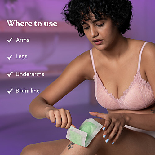 Bombay Shaving Company Body Wax Strips - For Sensitive Skin, 1 pc (8 Strips + 2 Post-Wax Strips)