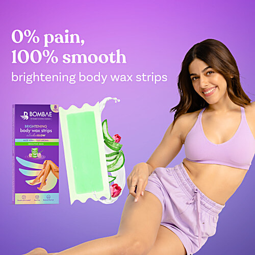 Bombay Shaving Company Body Wax Strips - For Sensitive Skin, 1 pc (8 Strips + 2 Post-Wax Strips)