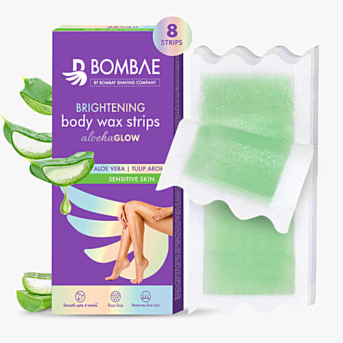 Bombay Shaving Company Body Wax Strips - For Sensitive Skin, 1 pc (8 Strips + 2 Post-Wax Strips)