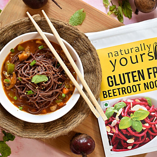 Naturally Yours Gluten Free Beetroot Noodles - No Maida, No Junk, Super Healthy, With High Nutritional Values, 100 g  