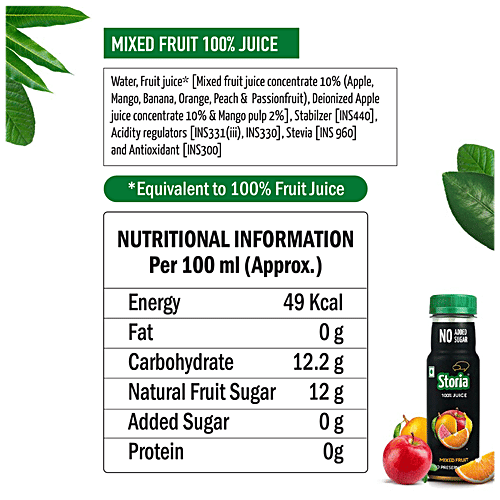 Buy Storia 100 Fruit Juice Mixed Fruit, No Added Sugar & No