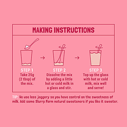 Slurrp Farm Berry Milk Mix - No Sugar, Sweetened With Jaggery Powder, Contains Oats & Jowar, 250 g  