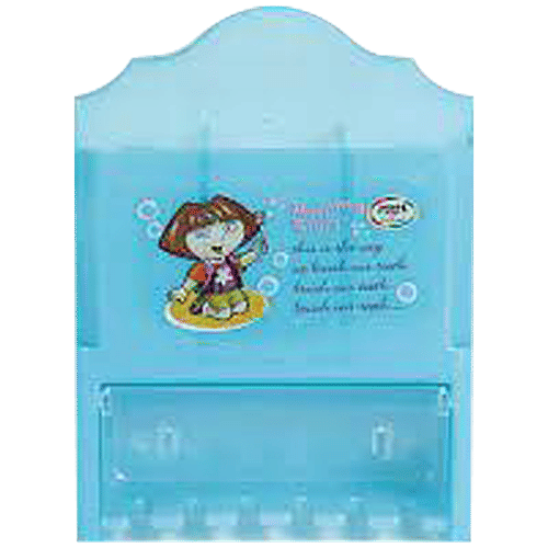 Jewel Morning Glory Toothbrush & Toothpaste Holder/Stand - Dora, Lightweight, Easy To Mount, Blue, 1 pc  