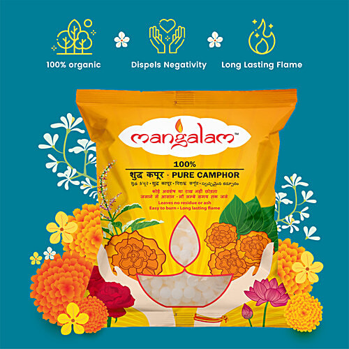 Mangalam Camphor - Small, Round, 500 g Pouch 
