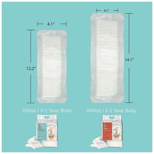 Bdiapers Chemical Free Disposable Nappy Pads - No Fragrance & Dye, Self-Sticking, Medium, 30 pcs Bag 