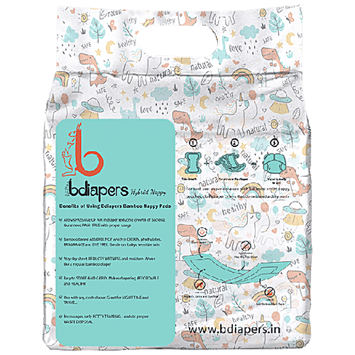 Bdiapers Chemical Free Disposable Nappy Pads - No Fragrance & Dye, Self-Sticking, Small, 30 pc Bag 