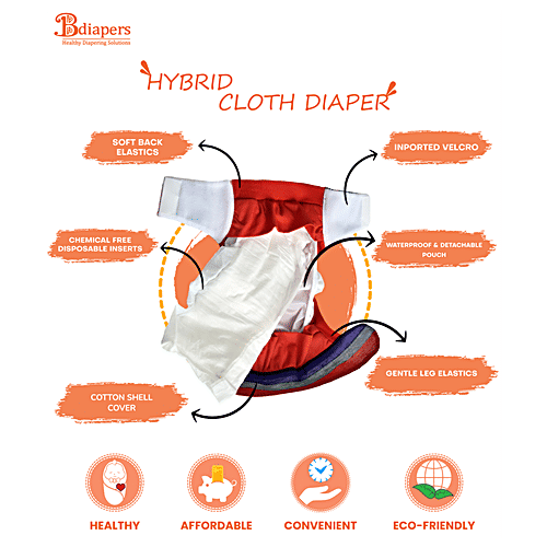 Bdiapers Chemical Free Disposable Nappy Pads - No Fragrance & Dye, Self-Sticking, Small, 30 pc Bag 