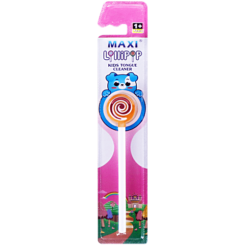 MAXI Lollipop Tongue Cleaner For Kids - Easy To Use, Dual-Action Multi-Layer Design, 2 pcs (Buy 1 Get 1 Free)